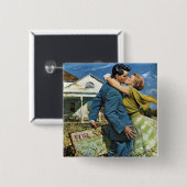 Vintage Liebe und Romantik Neugierige kaufen erste Button (Vorne & Hinten)