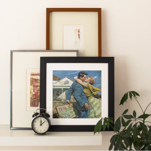 Vintage Liebe und Romantik Neugierige kaufen erste Poster