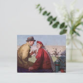 Vintage Liebe und Romantik, Paar beim Fußballspiel (Stehend Vorderseite)