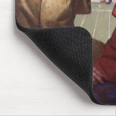 Vintage Liebe und Romantik, Paar beim Fußballspiel Mousepad (Ecke)