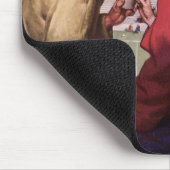 Vintage Liebe und Romantik, Paar beim Fußballspiel Mousepad (Ecke)