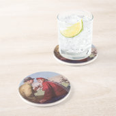 Vintage Liebe und Romantik, Paar beim Fußballspiel Untersetzer (Seite)