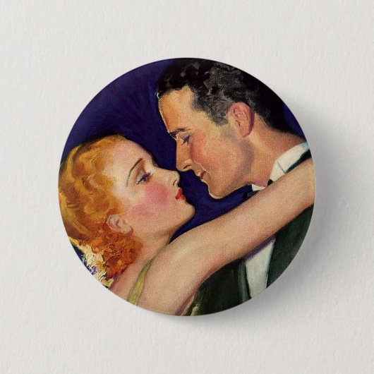 Vintage Liebe und Romantik, Retro Hollywood-Filme Button (Vorderseite)