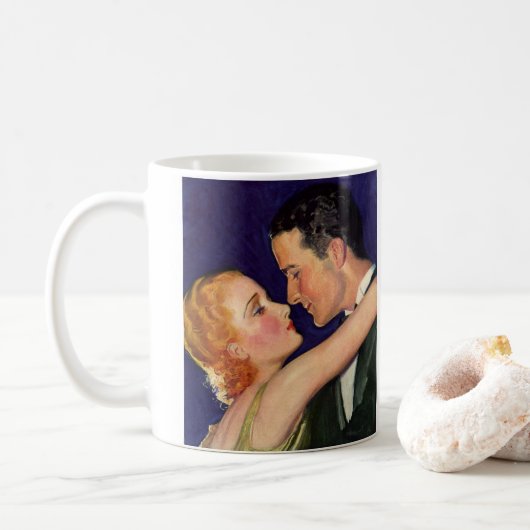 Vintage Liebe und Romantik, Retro Hollywood-Filme Kaffeetasse (Mit Donut)
