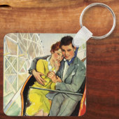 Vintage Liebe und Romantik, Roller Untersetzer Rid Schlüsselanhänger (Rückseite)