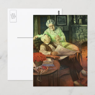Vintage Liebe und Romantik; romantische Großeltern Postkarte