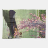 Vintage Liebe und Romantik, romantische Kanufahrt Geschirrtuch (Horizontal)