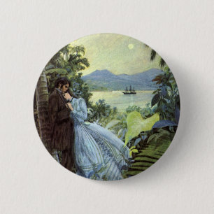 Vintage Liebe und Romantik, romantische tropische  Button