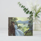 Vintage Liebe und Romantik, romantische tropische  Postkarte (Stehend Vorderseite)