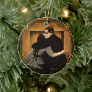 Vintage Liebe und Romantik, Romantischer Feuerplat Keramikornament