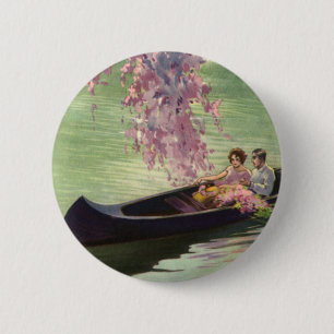 Vintage Liebe und Romantik, Romantischer Kanuausfl Button