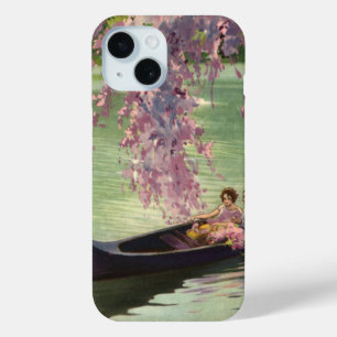 Vintage Liebe und Romantik, Romantischer Kanuausfl iPhone 15 Hülle