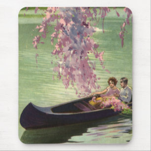 Vintage Liebe und Romantik, Romantischer Kanuausfl Mousepad