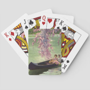 Vintage Liebe und Romantik, Romantischer Kanuausfl Spielkarten