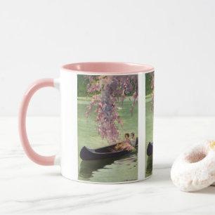 Vintage Liebe und Romantik, Romantischer Kanuausfl Tasse