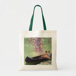 Vintage Liebe und Romantik, Romantischer Kanuausfl Tragetasche