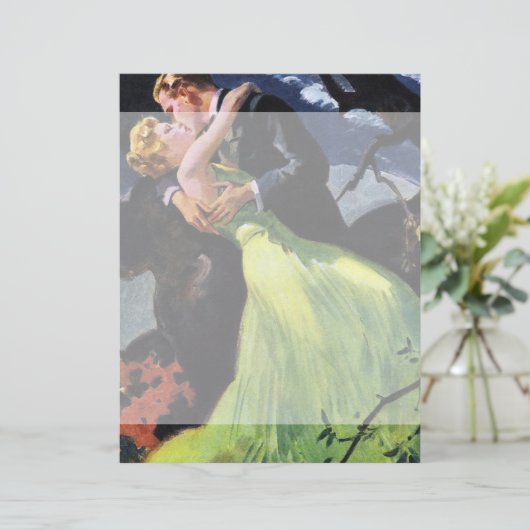 Vintage Liebe und Romantik, romantischer Kuss (Stehend Vorderseite)