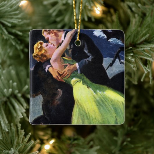 Vintage Liebe und Romantik, romantischer Kuss Keramikornament (Baum)