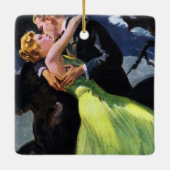 Vintage Liebe und Romantik, romantischer Kuss Keramikornament (Rückseite)