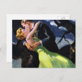 Vintage Liebe und Romantik, romantischer Kuss Postkarte (Vorne/Hinten)