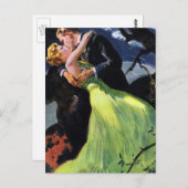 Vintage Liebe und Romantik, romantischer Kuss Postkarte (Vorne/Hinten)