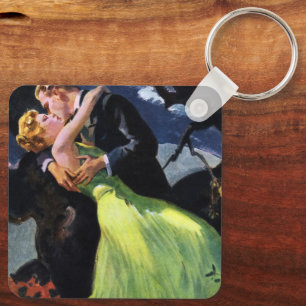 Vintage Liebe und Romantik, romantischer Kuss Schlüsselanhänger