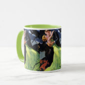 Vintage Liebe und Romantik, romantischer Kuss Tasse (Vorderseite Links)