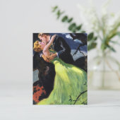 Vintage Liebe und Romantik Save the Date Ankündigungspostkarte (Stehend Vorderseite)