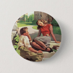 Vintage Liebe und Romantik, Schul-Schwarm Button