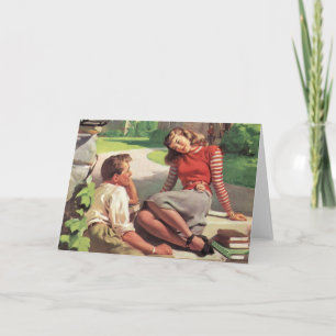 Vintage Liebe und Romantik, Schul-Schwarm Karte