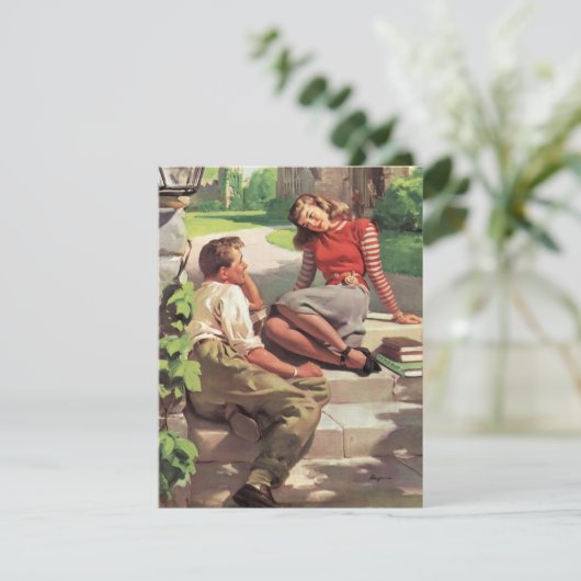 Vintage Liebe und Romantik, Schulliebe (Stehend Vorderseite)