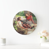 Vintage Liebe und Romantik, Schulliebe Große Wanduhr (Zuhause)