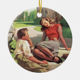 Vintage Liebe und Romantik, Schulliebe Keramikornament