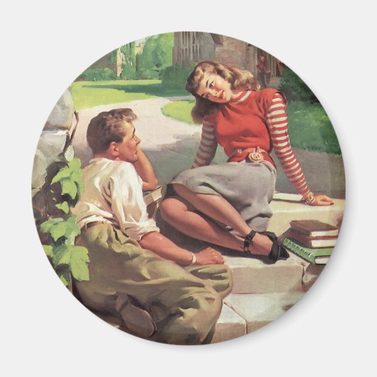 Vintage Liebe und Romantik, Schulliebe Magnet (Vorne)