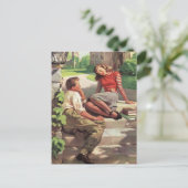 Vintage Liebe und Romantik, Schulliebe Postkarte (Stehend Vorderseite)