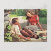 Vintage Liebe und Romantik, Schulliebe Postkarte (Vorderseite)