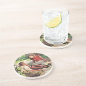 Vintage Liebe und Romantik, Schulliebe Sandstein Untersetzer (Seite)