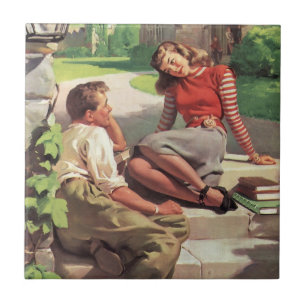 Vintage Liebe und Romantik, Schulschwarm Fliese