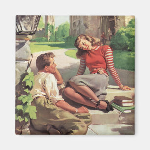 Vintage Liebe und Romantik, Schulschwarm Magnet