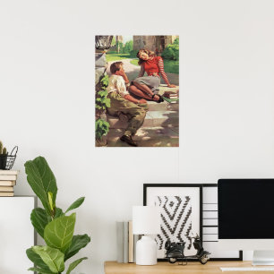 Vintage Liebe und Romantik, Schulschwarm Poster