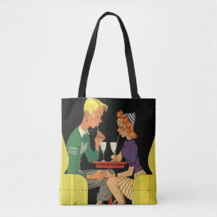 Vintage Liebe und Romantik, Teenager im Soda-Shop Tasche