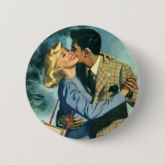 Vintage Liebe und Romantik, Weihnachts-Tanz Button (Vorderseite)