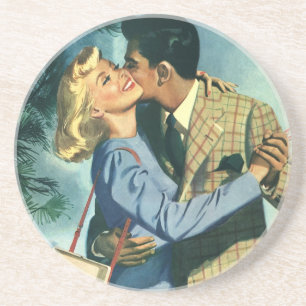 Vintage Liebe und Romantik, Weihnachts-Tanz Getränkeuntersetzer