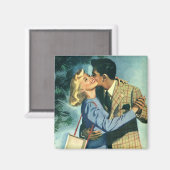 Vintage Liebe und Romantik, Weihnachts-Tanz Magnet (Vorderseite/Rückseite)