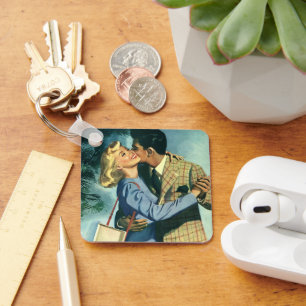 Vintage Liebe und Romantik, Weihnachts-Tanz Schlüsselanhänger