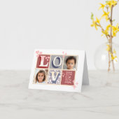 Vintage LIEBE Valentinstag Custom Fotos Karte (Gelbe Blume)