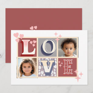 Vintage LIEBE Valentinstag Custom Fotos Mitteilungskarte