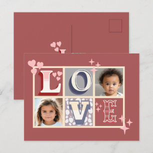 Vintage LIEBE Valentinstag Custom Fotos Postkarte