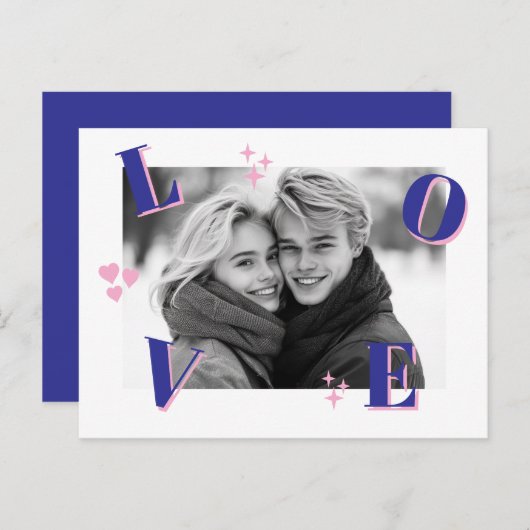 Vintage LIEBE Valentinstag Custom Fotos Postkarte (Vorne/Hinten)