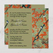 Vintage Liebe-Vogel-Herbst-Hochzeits-Einladung Einladung (Vorne/Hinten)